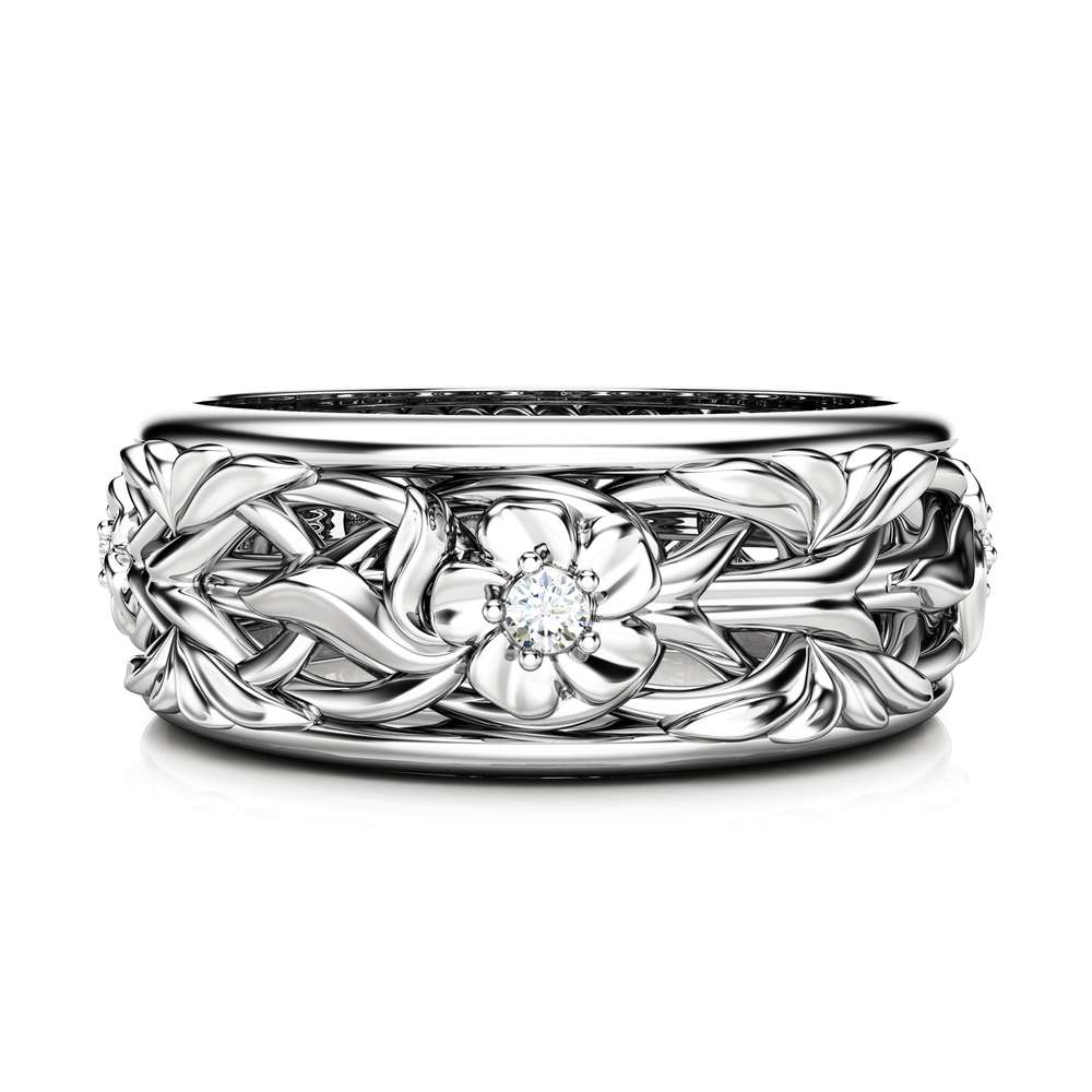 NEW WB 0013A White Gold Wedding Band 1 