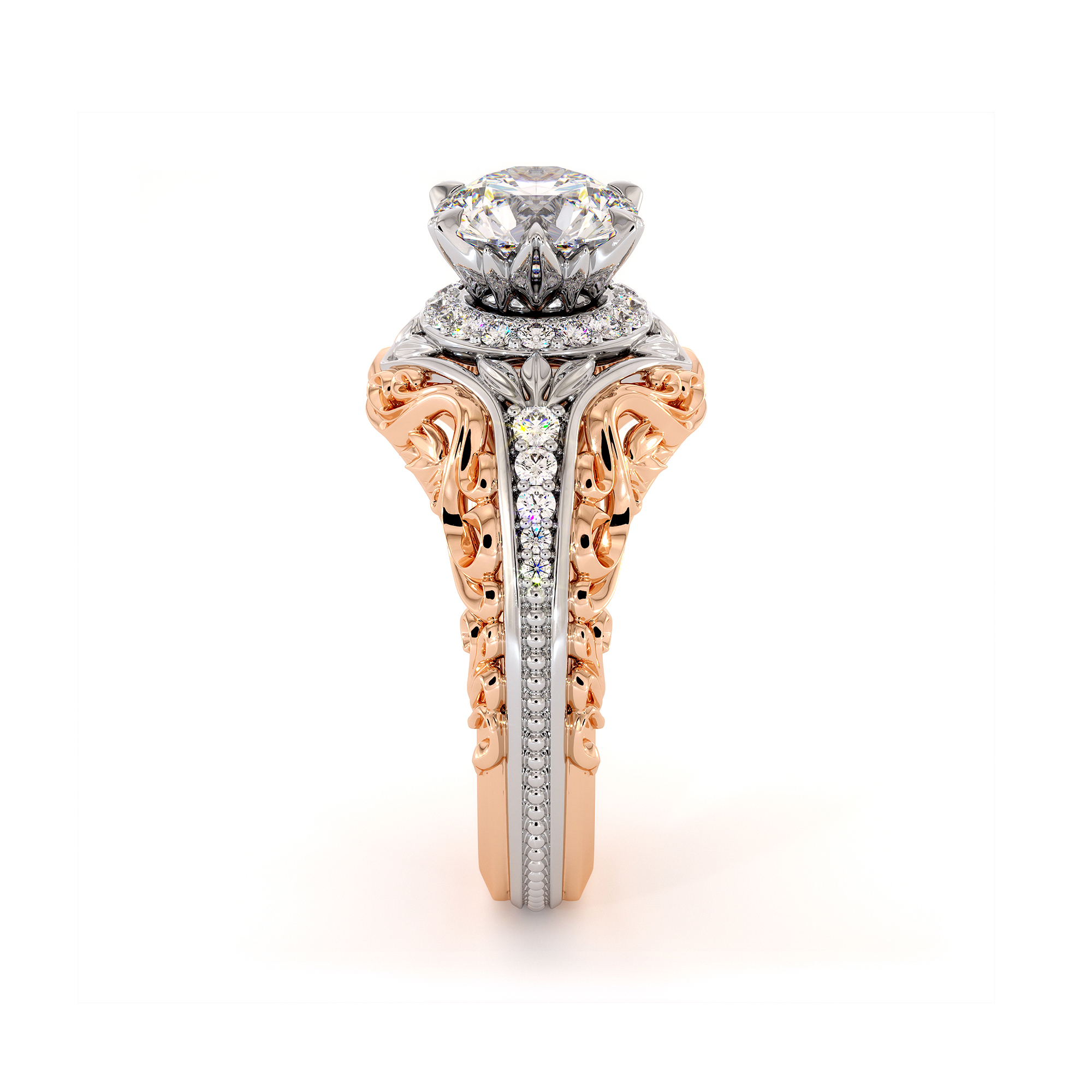 Noble Moissanite Unique Engagement Ring