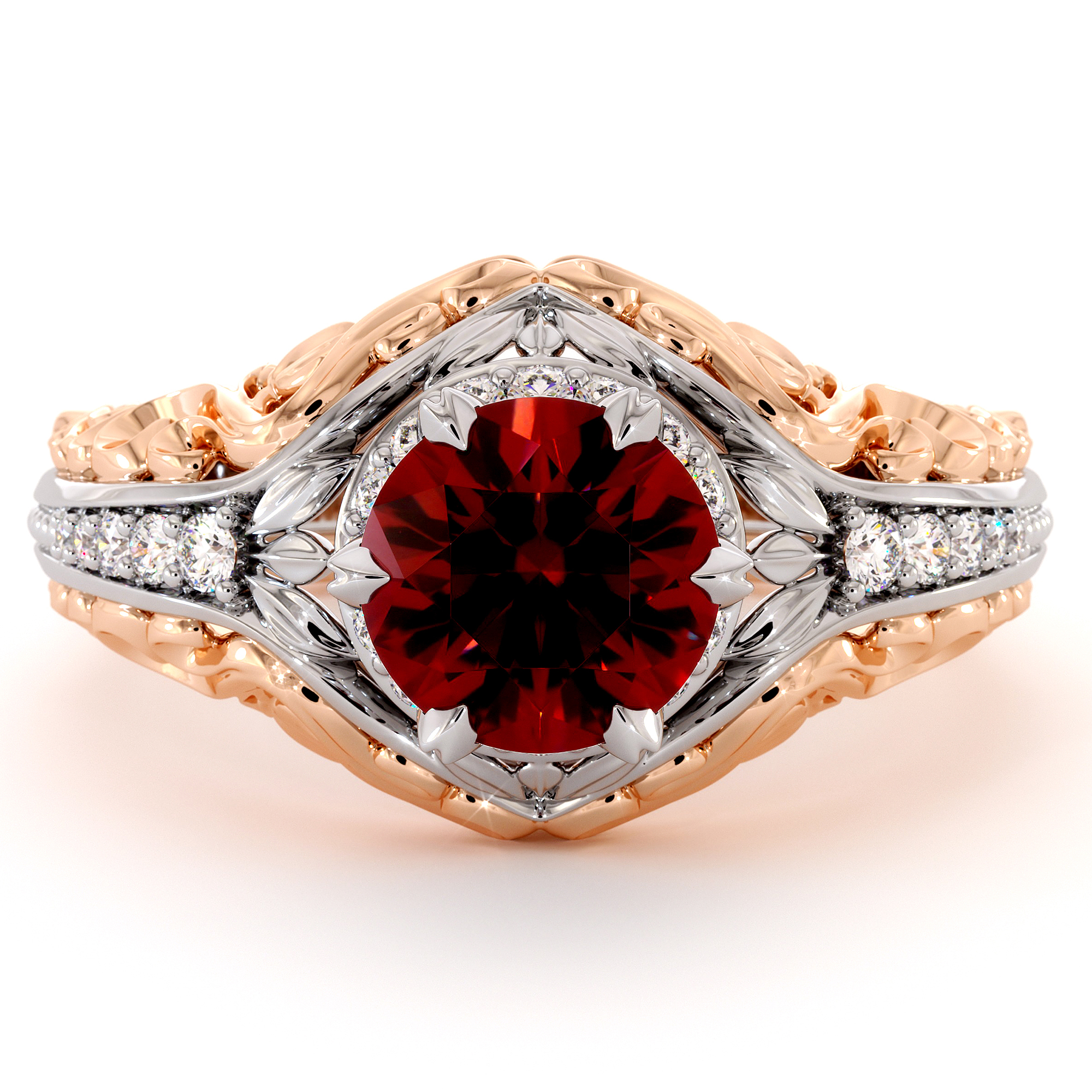 Noble Ruby Unique Engagement Ring
