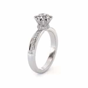 Royal Crown Diamond Ring with Lab Diamond and Regal Design