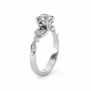 Classic Lab Diamond Engagement Ring With Timeless Bezel Accents And Six-Prong Center Setting
