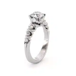 Vintage Scroll Moissanite Ring – Antique Inspired Engagement Design