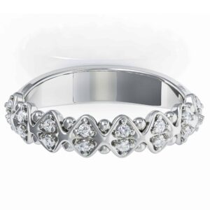 Lab Diamonds Half Eternity 14K Gold Band Unique Textured