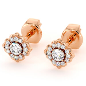 Unique Floral Diamonds Dainty Stud Earrings