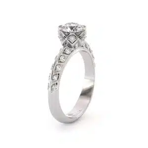 Art Deco Inspired Lab Grown Diamond Classic Engagement Ring