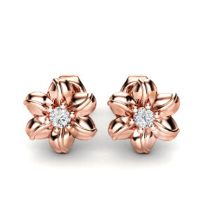 Floral Diamond Stud Earrings Elegant Nature-Inspired Jewelry for Women