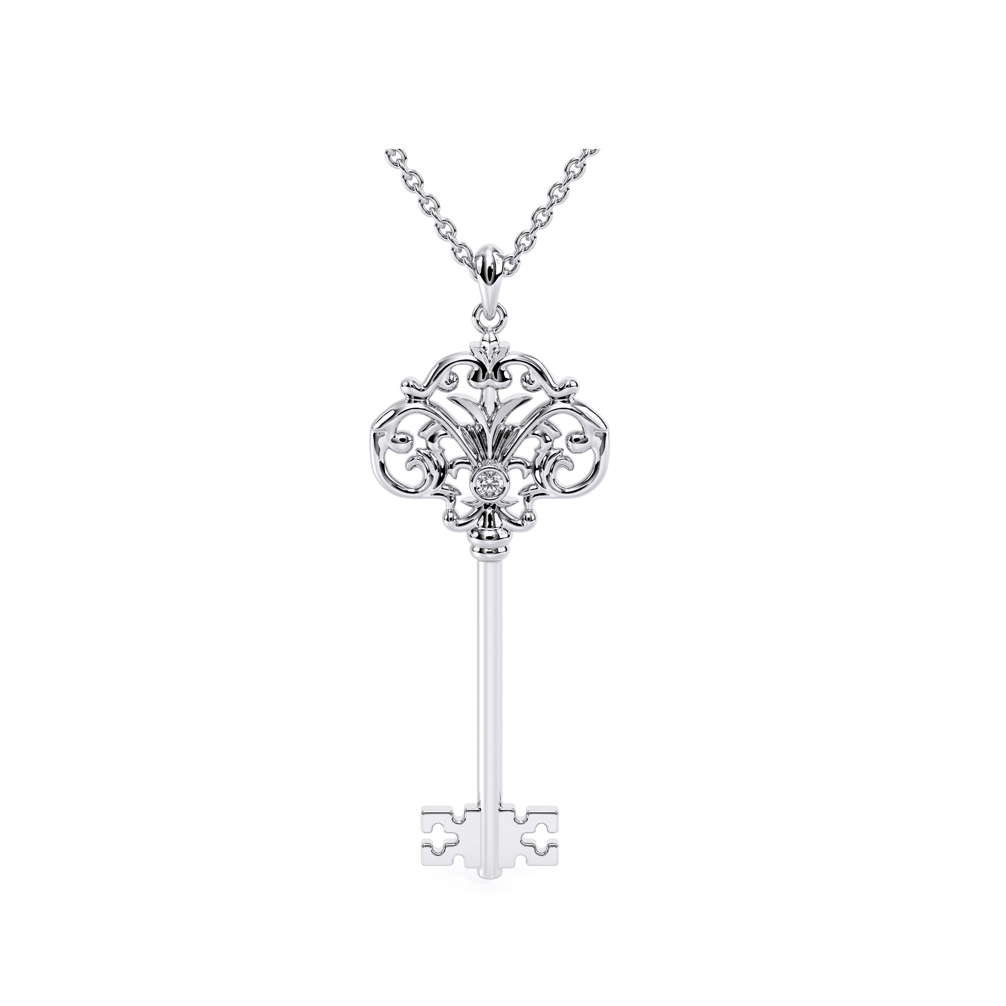 Elegant Key Diamond Necklace For Timeless Sophistication