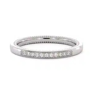 Lab Diamonds Milgrain Design 14k Gold Womens Wedding band 2.1 mm