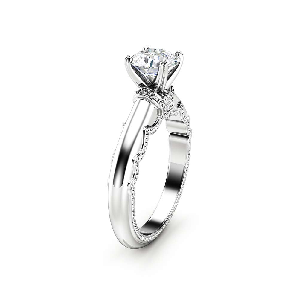 white gold moissanite ring