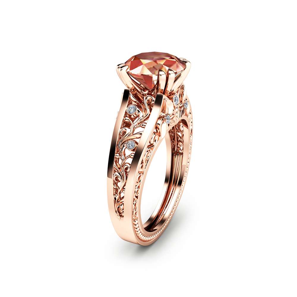 camellia jewelry rose gold morganite ring