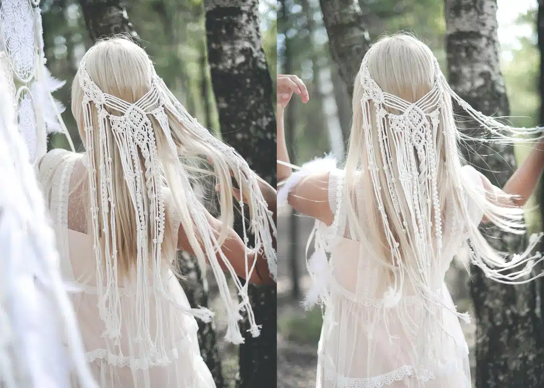 macrame wedding veil