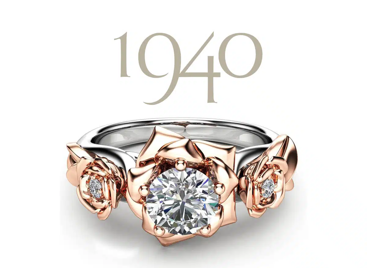 moissanite flower engagement ring 14k