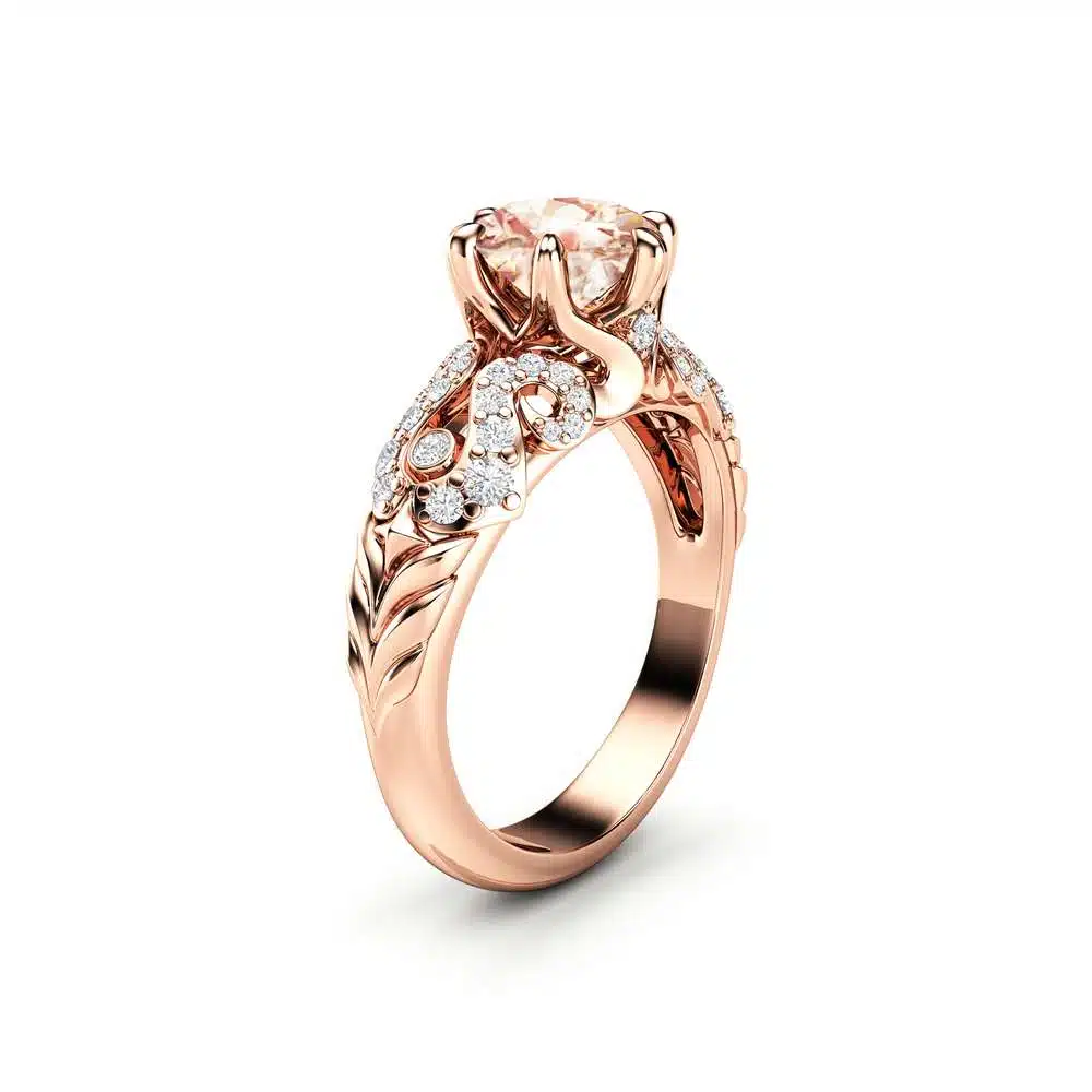 pink sapphire rose gold engagement ring