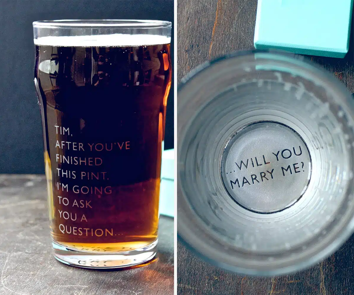 proposal ideas beer glass
