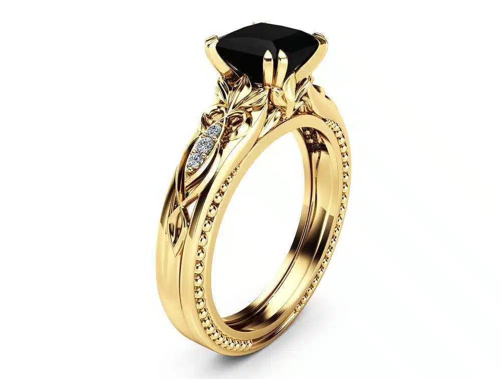 black diamond engagement ring