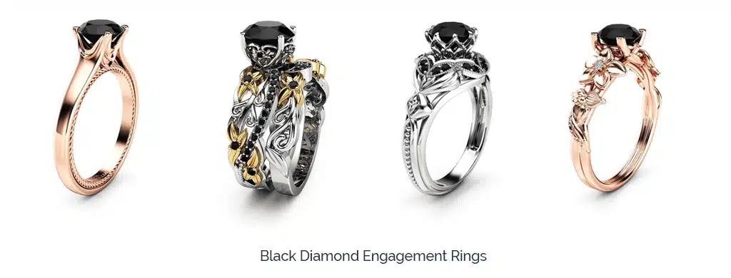 black diamond engagement ring