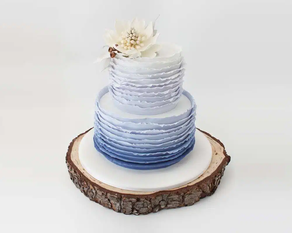 gradient blue wedding cake
