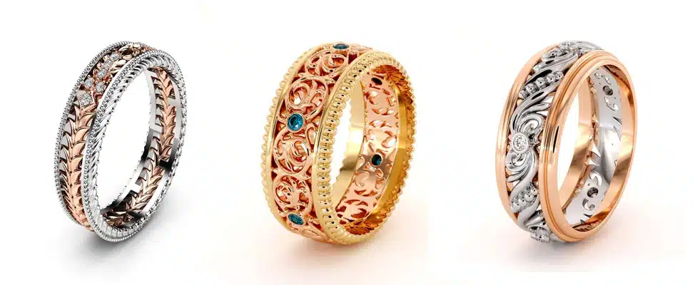 two tone wedding bands