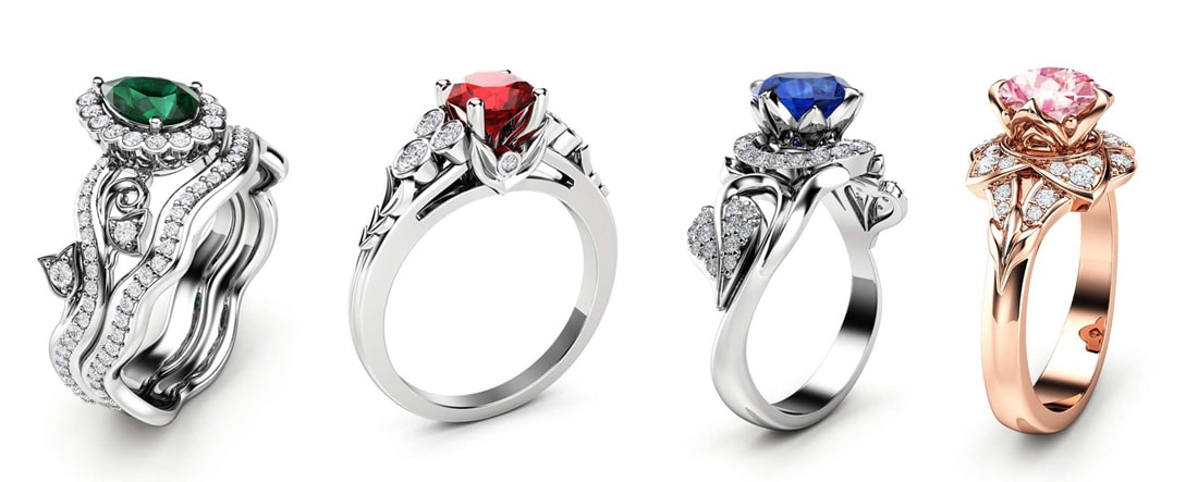 gemstone engagement ring