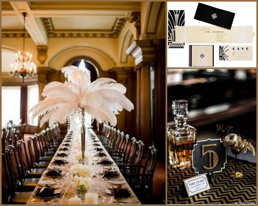 great gatsby inpired wedding decor