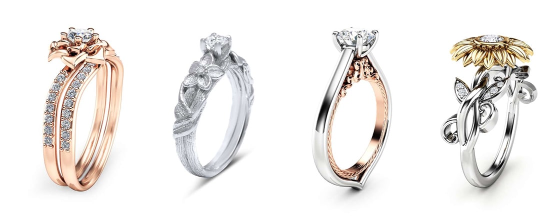 lab created diamond engagement ring