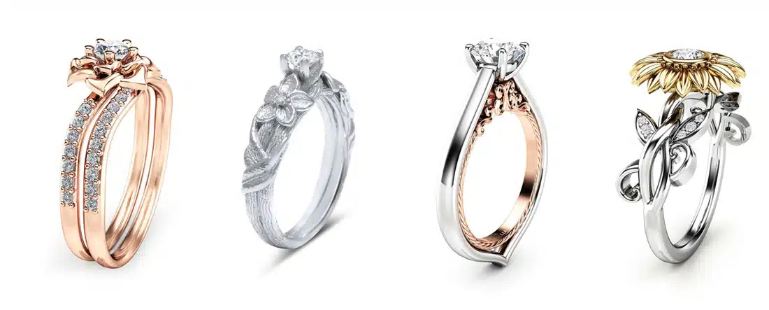 lab created diamond engagement ring