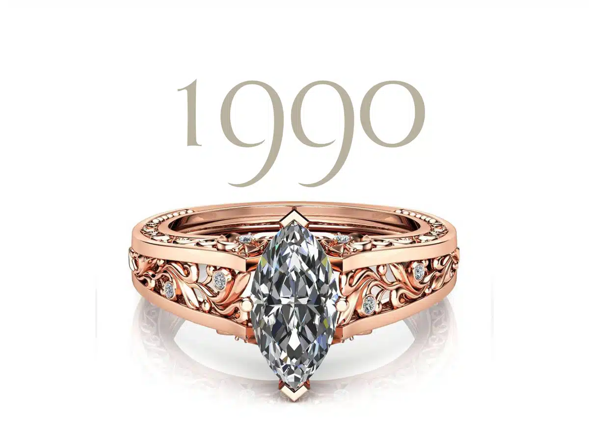 marquise moissanite engagement ring by camellia jewelry