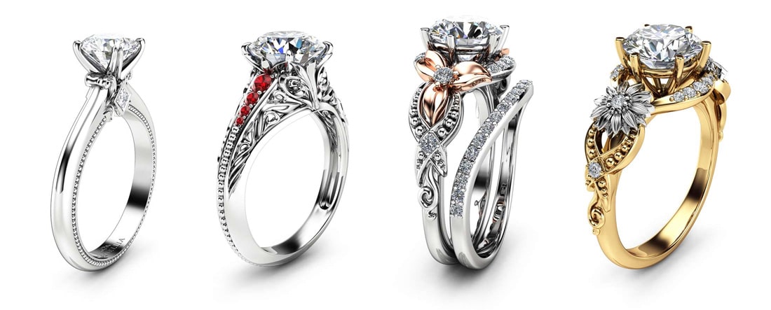 moissanite engagement ring camellia jewelry