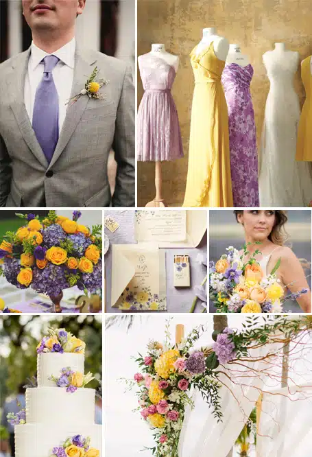 yellow and lavender color palette
