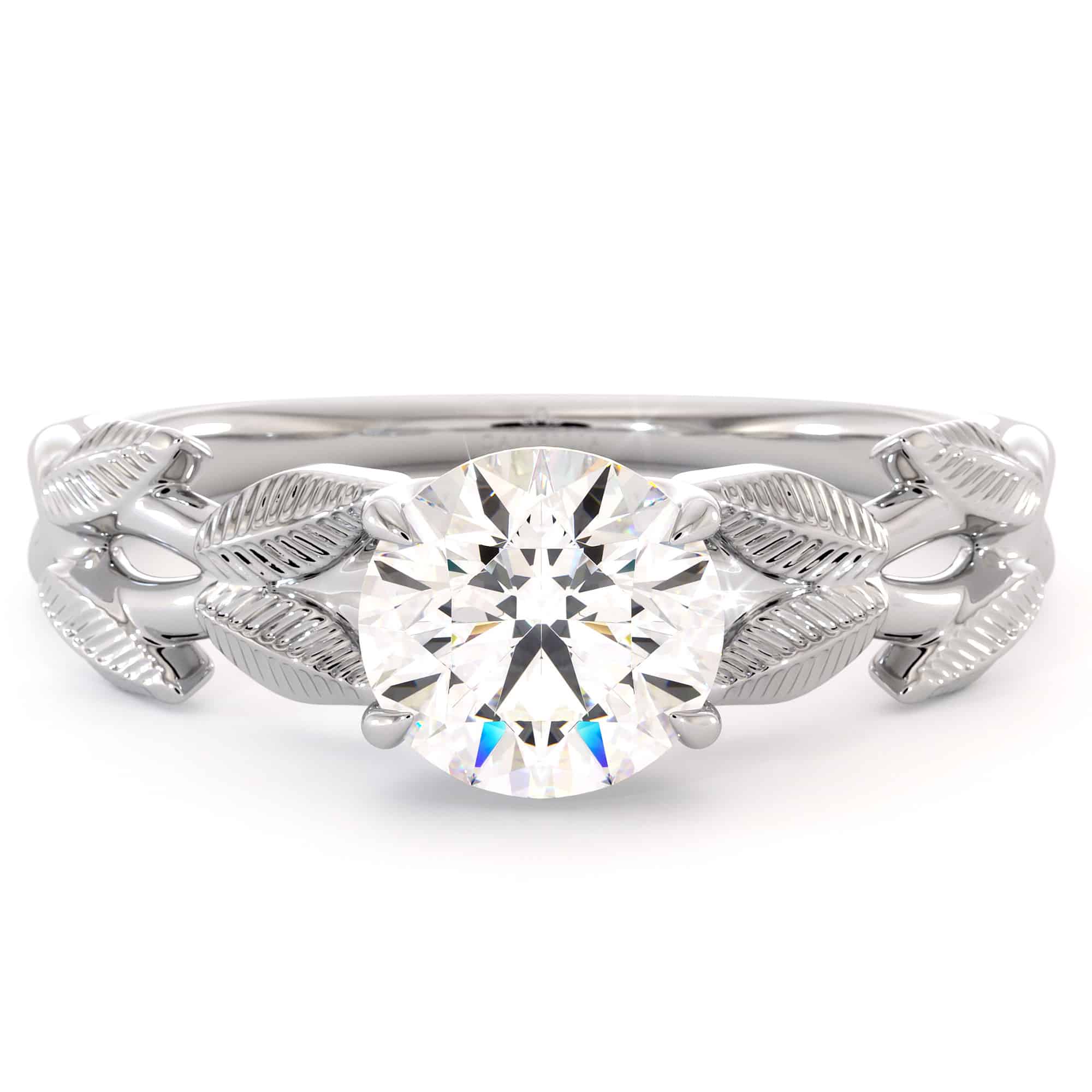 Leaves Ring Moissanite Engagement Ring Unique Leaf White Gold Ring Moissanite Anniversary Ring 6 Leaves Ring Moissanite Engagement Ring Unique Leaf White Gold Ring Moissanite Anniversary Ring