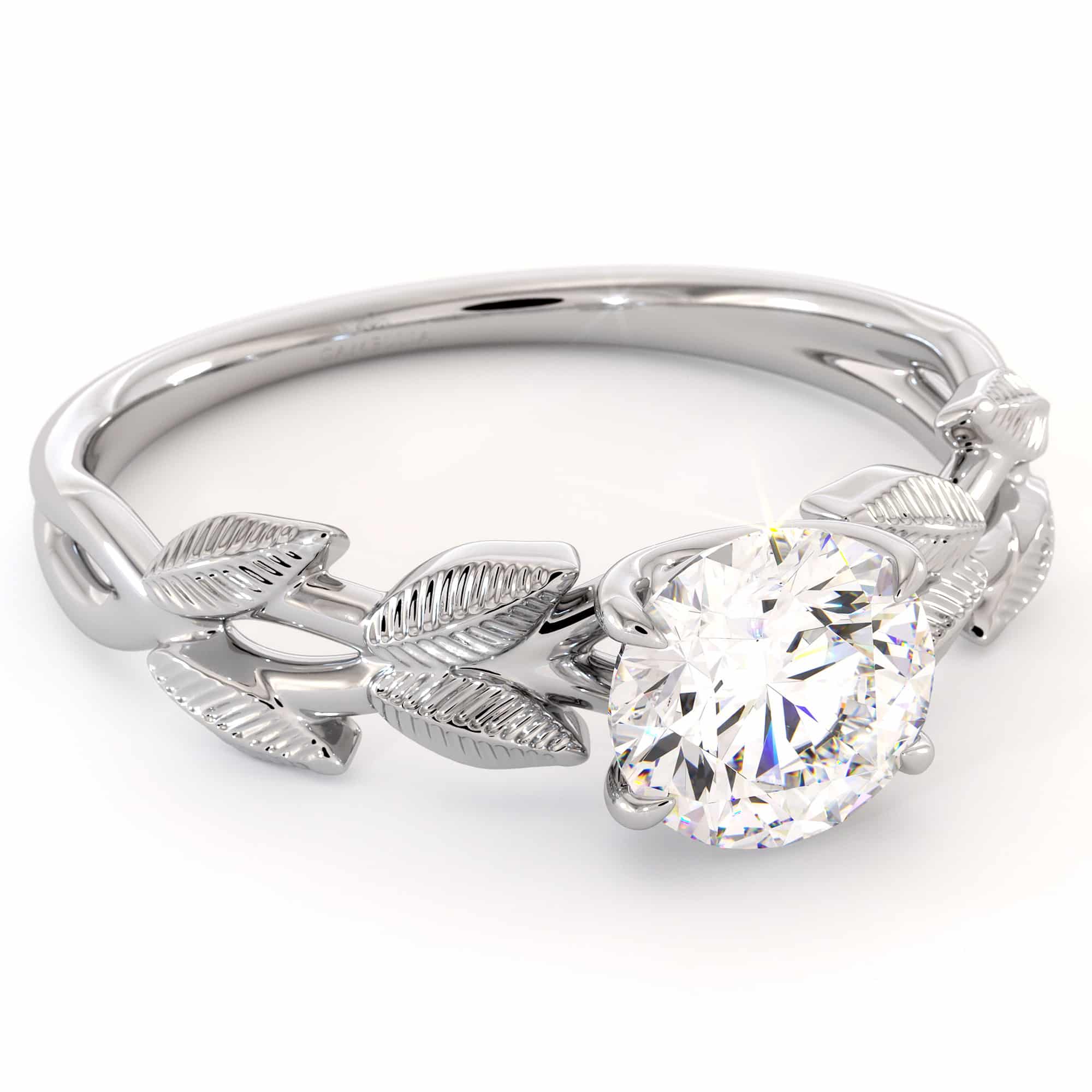 Leaves Ring Moissanite Engagement Ring Unique Leaf White Gold Ring Moissanite Anniversary Ring 2 Leaves Ring Moissanite Engagement Ring Unique Leaf White Gold Ring Moissanite Anniversary Ring