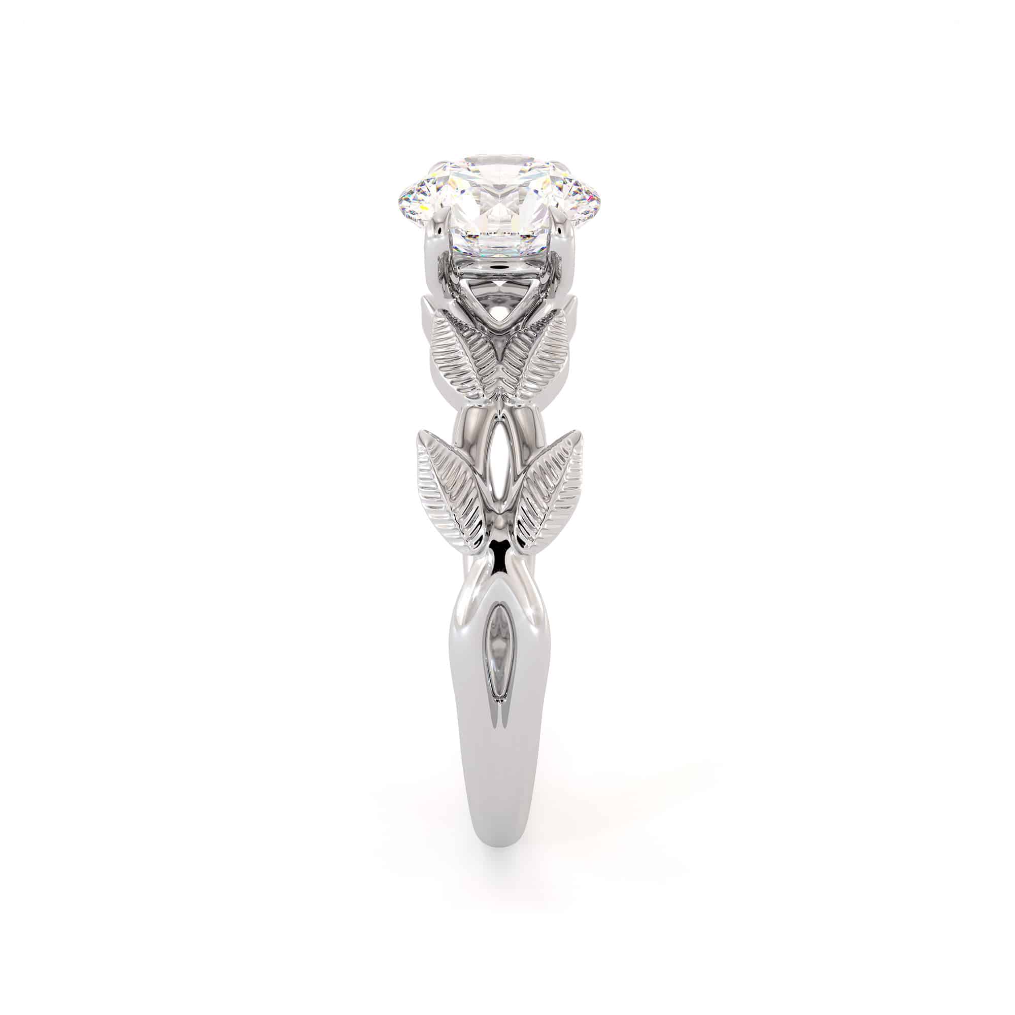 Leaves Ring Moissanite Engagement Ring Unique Leaf White Gold Ring Moissanite Anniversary Ring 3 Leaves Ring Moissanite Engagement Ring Unique Leaf White Gold Ring Moissanite Anniversary Ring