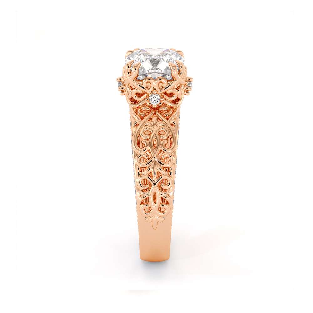 Cushion Moissanite Ring Rose Gold Engagement Ring Moissanite Engagement Ring