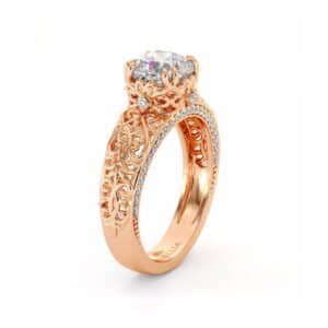 Cushion Moissanite Ring Rose Gold Engagement Ring Moissanite Engagement Ring