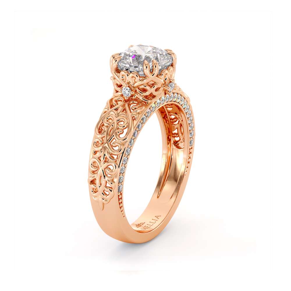 Cushion Moissanite Ring Rose Gold Engagement Ring Moissanite Engagement Ring