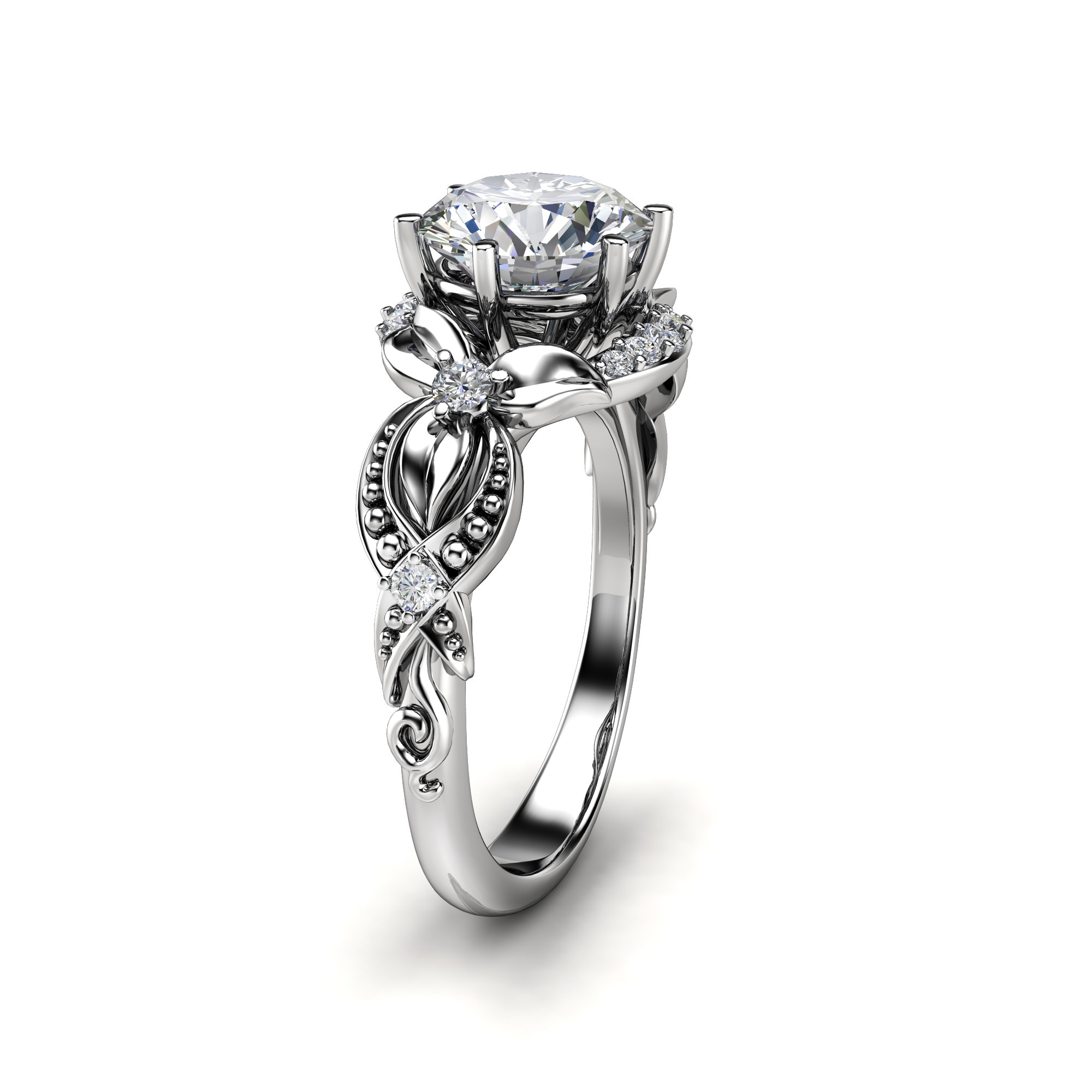 AN-0003D white gold ring (3)