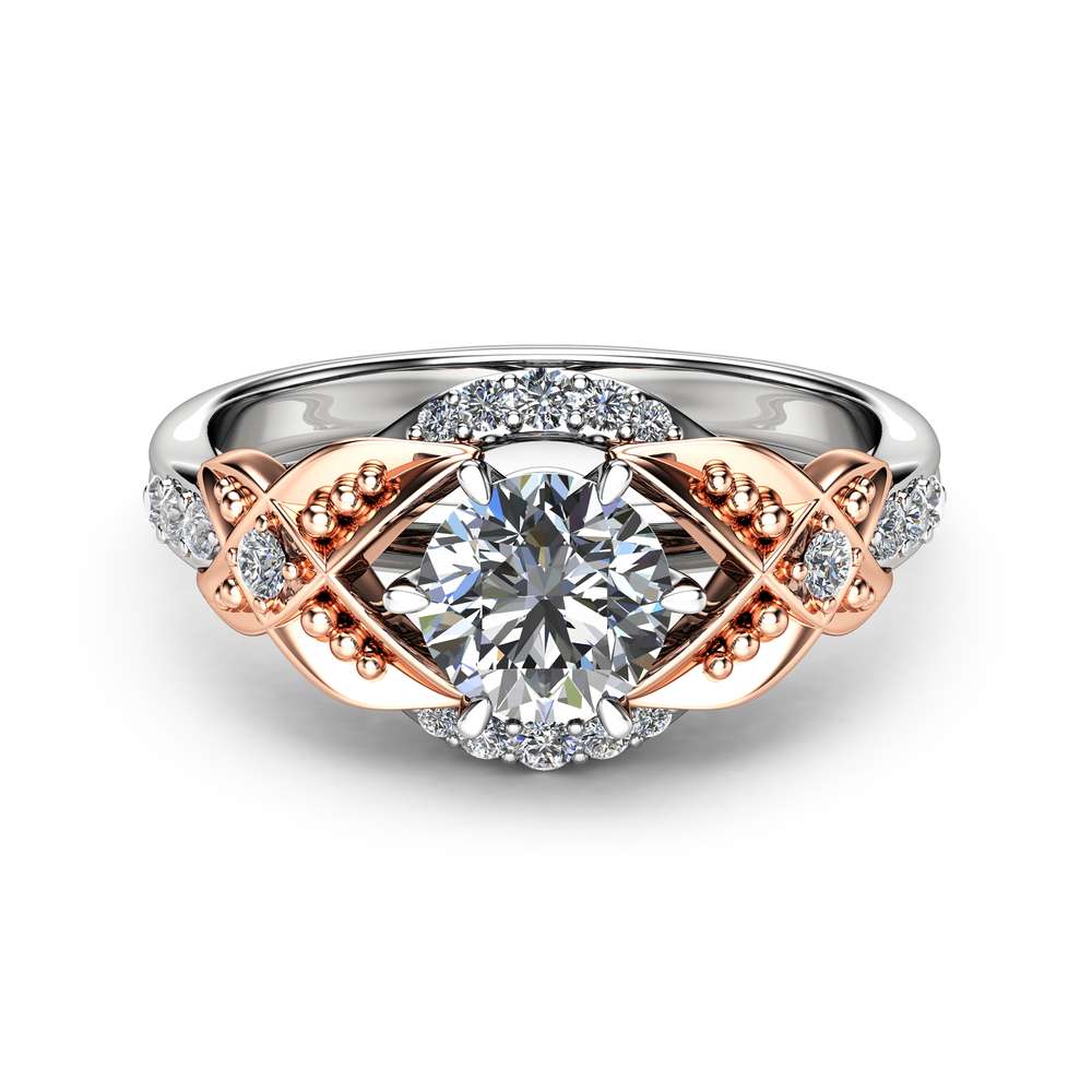 Two Tone Gold Moissanite Engagement Ring Vintage Engagement Ring Vintage 1CT Promise Ring 2 Two Tone Gold Moissanite Engagement Ring Vintage Engagement Ring Vintage 1CT Promise Ring