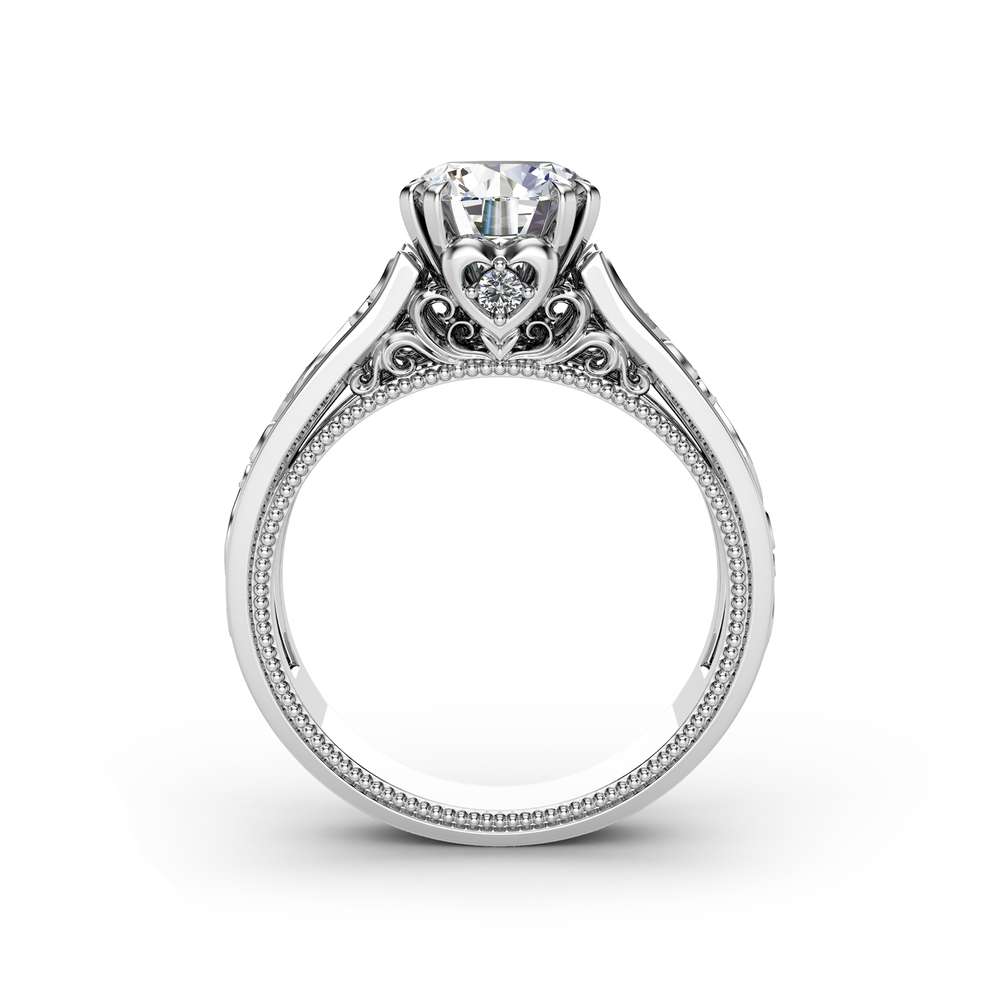White Gold Moissanite Engagement Ring Milgrain Moissanite Ring Vintage Engagement Ring 3 White Gold Moissanite Engagement Ring Milgrain Moissanite Ring Vintage Engagement Ring