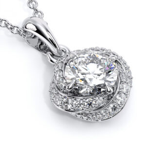 Eternal Halo Twist Necklace with Lab-Created Diamond Center