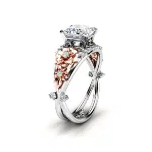 Floral Design Diamond Engagement Ring Setting