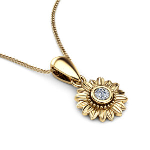Sunbeam Petal Necklace With Lab Diamond Center