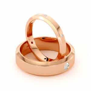 Unique Matching Band Set His And Hers 14K Gold 3/6 mm
