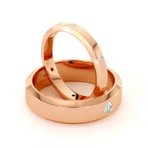 Unique Matching Band Set His And Hers 14K Gold 3/6 mm