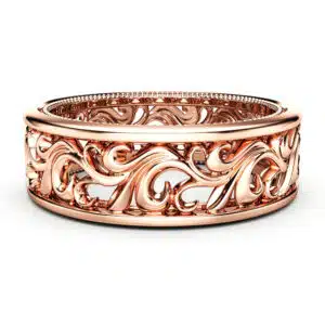Men's Vintage Cutout Filigree Wedding Ring