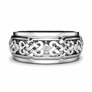 Lab Diamonds Celtic Inspired Artistic Mens Band