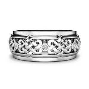 Lab Diamonds Celtic Inspired Artistic Mens Band