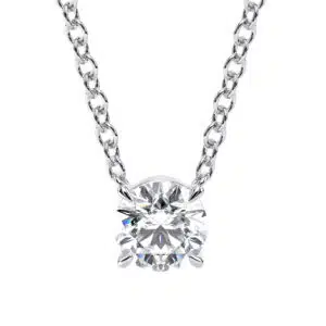 Elegant 1 Carat Lab Diamond Solitaire Pendant Necklace – Timeless Round Cut Design