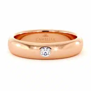 Solitaire Lab Diamond Domed Gold Band