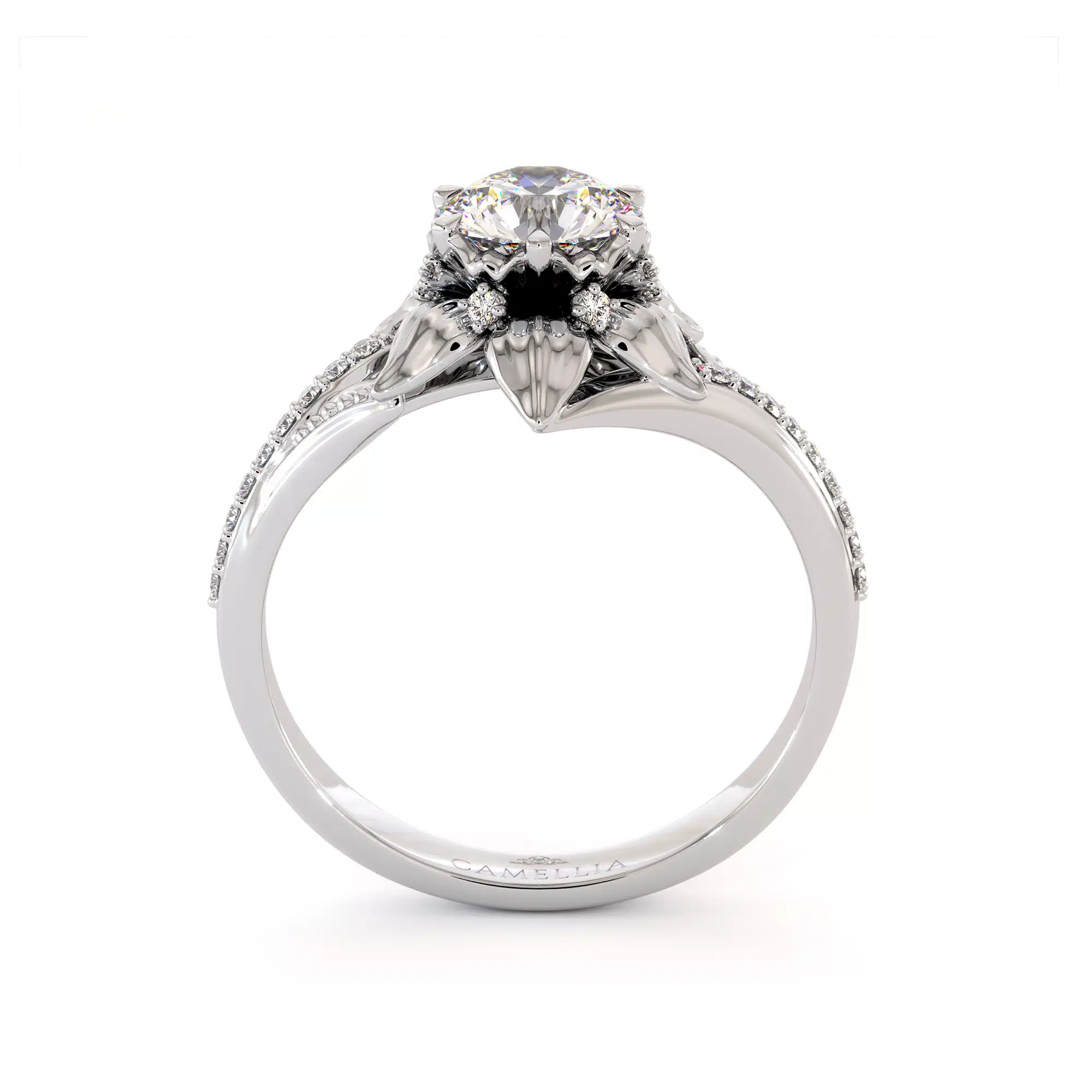 CL-0023 White_Gold_Flower_Ring