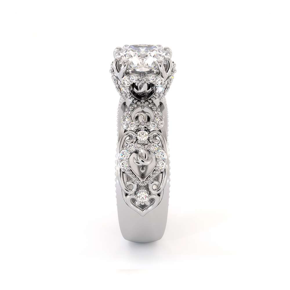 Vintage Engagement Ring 14K White Gold Ring Filigree Ring Moissanite Engagement Ring 4 Vintage Engagement Ring 14K White Gold Ring Filigree Ring Moissanite Engagement Ring